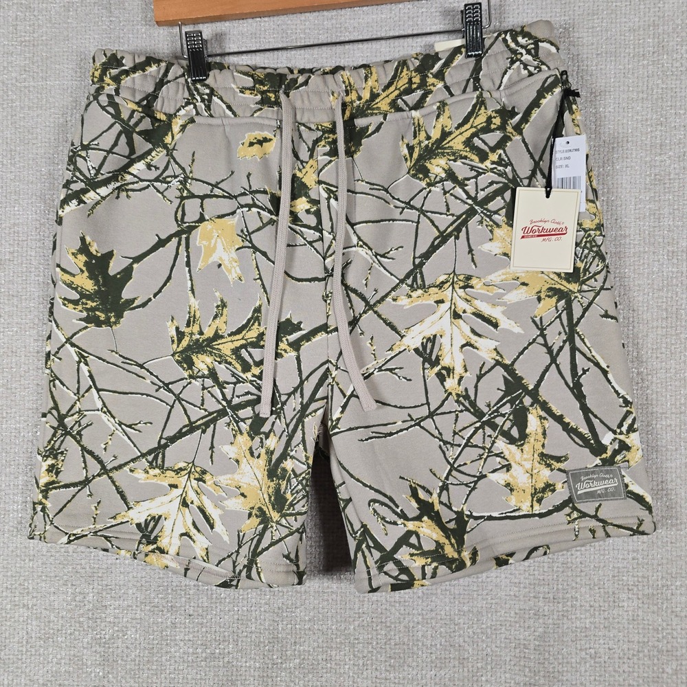 Brooklyn Cloth Workwear Mens XL Camo Utility Shorts Sand Leaf BSMJ799S NWT